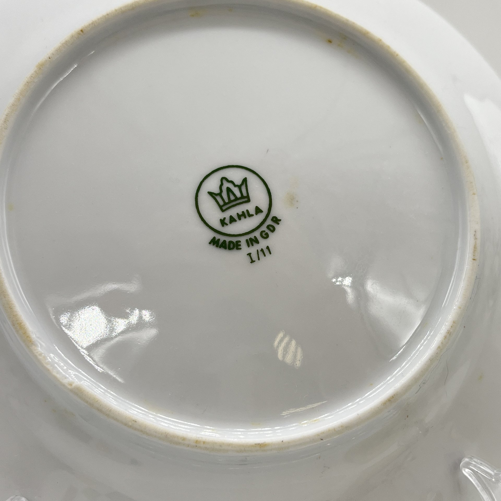 Набор из 4 десертных тарелок с цветочным декором, фарфор, деколь, золочение, Kahla, ГДР, 1960-1980 гг.