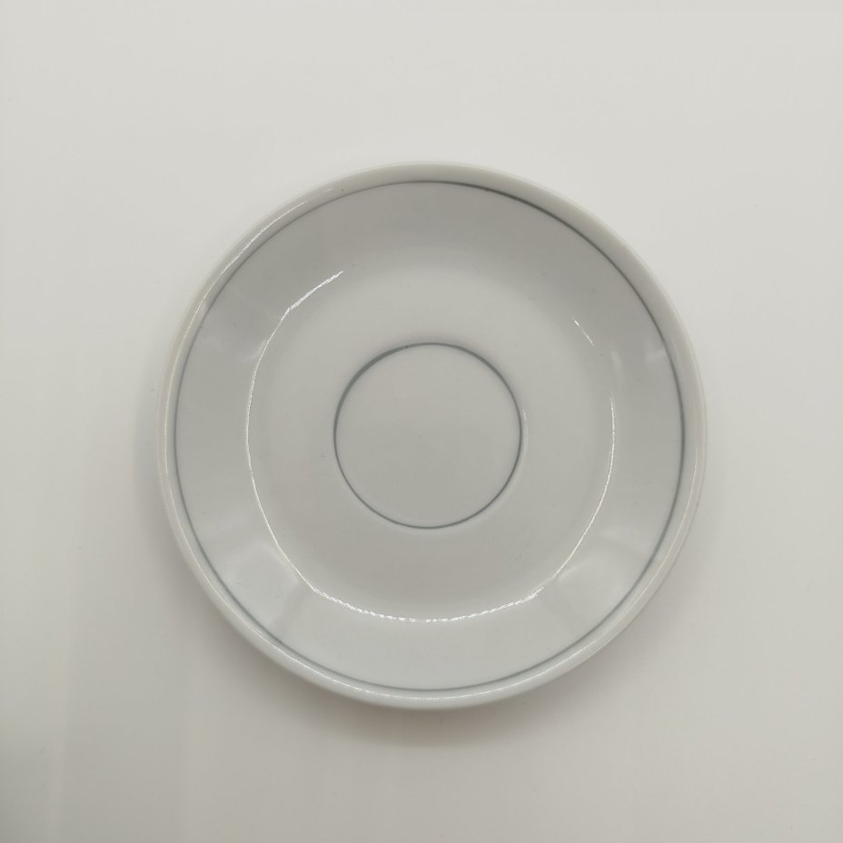 Кофейная пара сувенирная, украшенная гербом города Demmin, фарфор, деколь, обводка, Kahla, ГДР, 1964-1972 гг.