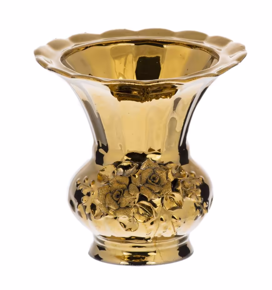 Вазочка с цветочным декором, фарфор, золочение, СССР, 1970-2000 гг.