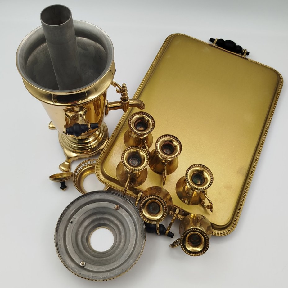 Набор для крепких напитков "Самовар" (декоративный) в форме "рюмка" (Самовар и 6 рюмок)