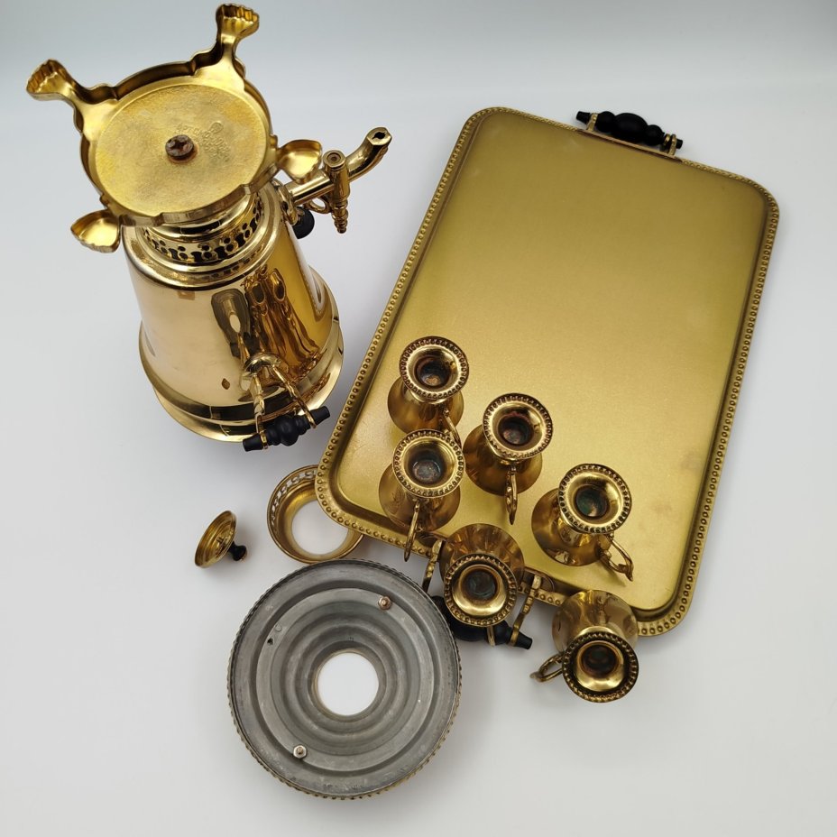 Набор для крепких напитков "Самовар" (декоративный) в форме "рюмка" (Самовар и 6 рюмок)