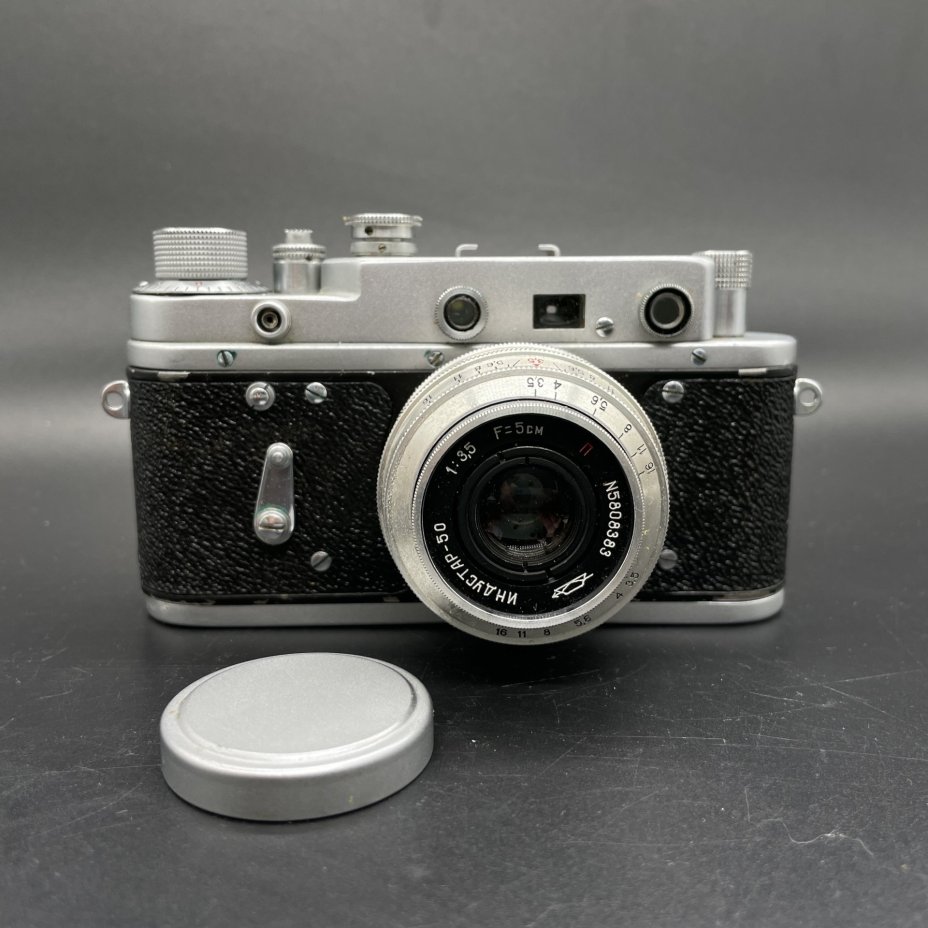 Фотоаппарат "Зоркий 2-С" с объективом "Индустар-50", металл, стекло, кожа, Красногорский механический завод (КМЗ), СССР, 1958 г.