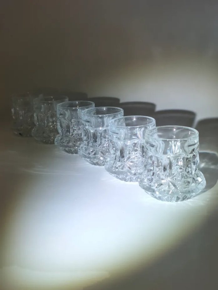 Набор стопок для ликера и крепких напитков на 6 персон, хрусталь, СССР, 1980 г.