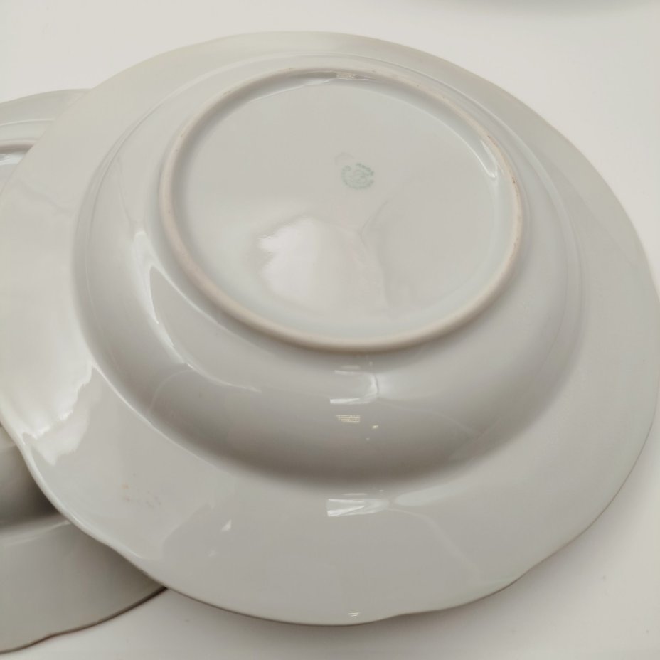 Набор из 6-ти суповых тарелок с цветочным декором, "Gebrüder Benedikt"