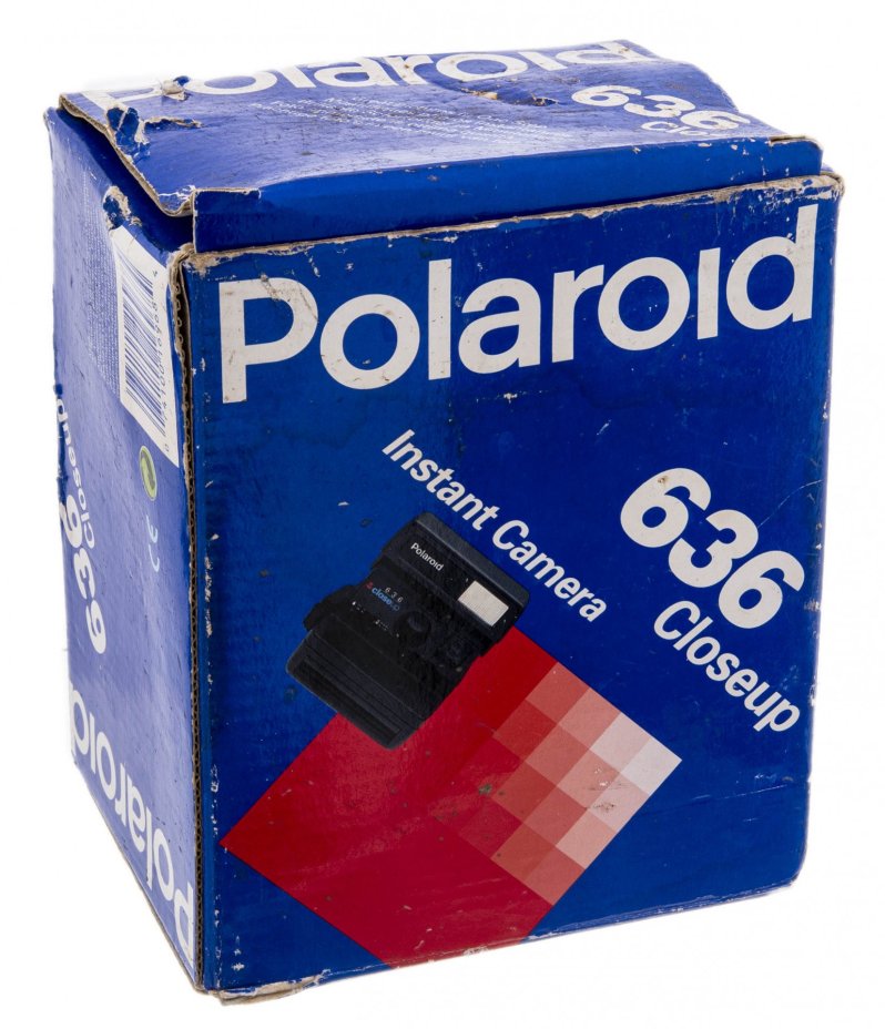 Фотоаппарат "Polaroid 636 Close Up" в оригинальной коробке с инструкцией, пластмасса, Великобритания, 1980-1990 гг., Polaroid