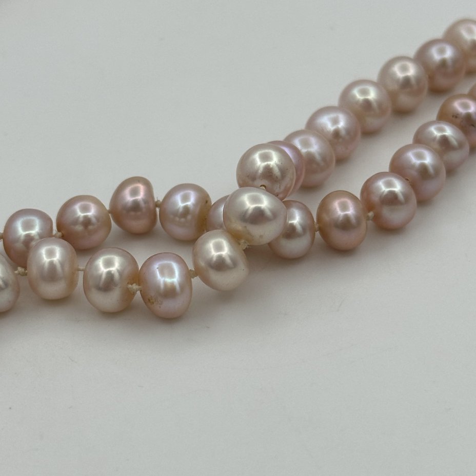 Бусы винтажные из жемчуга розового оттенка