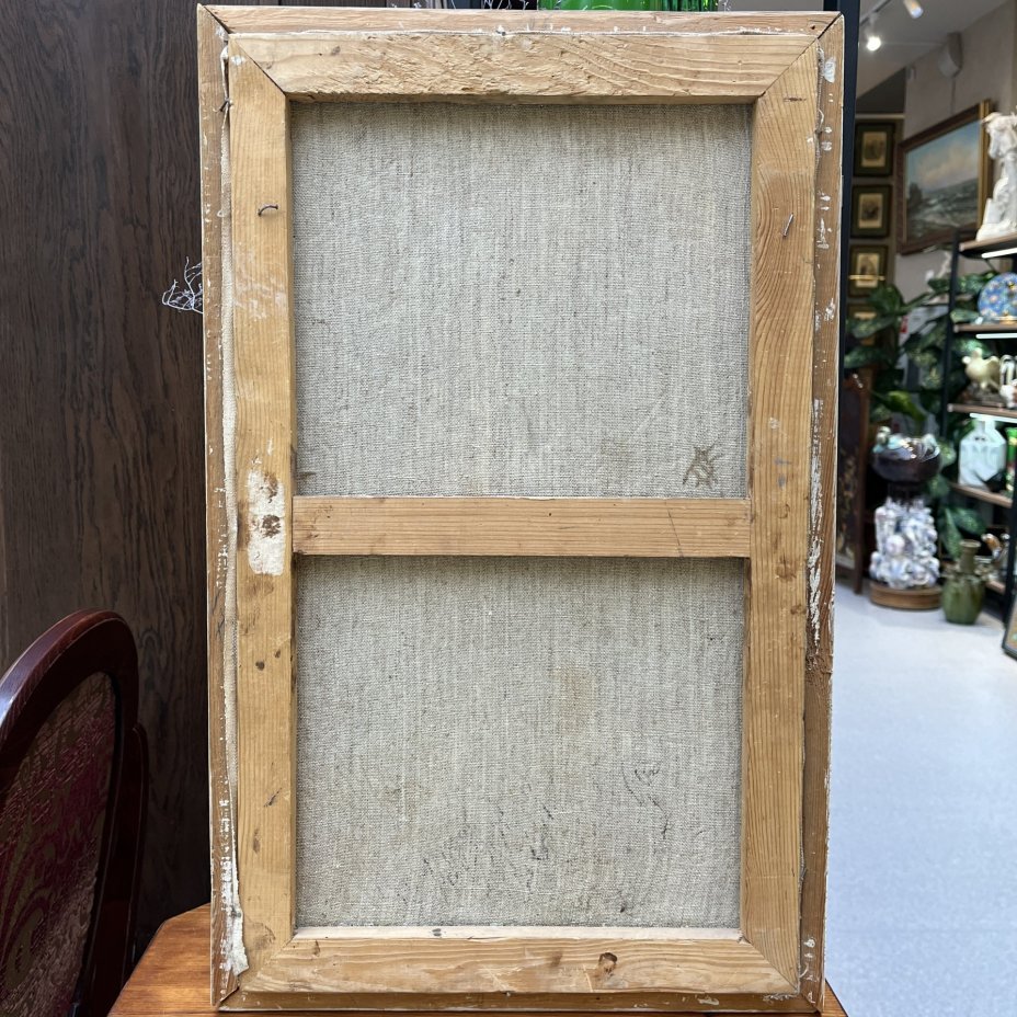 Картина "Под дождем" (условное название), холст, масло, дерево