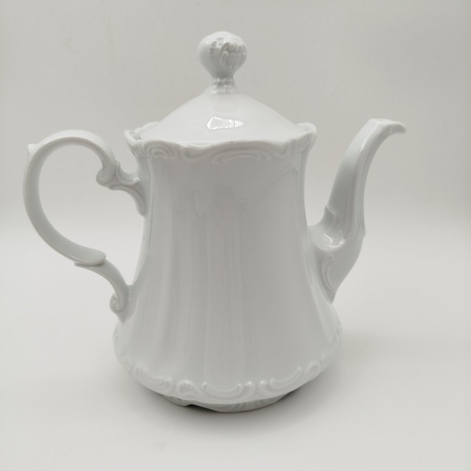 Кофейник, украшенный ажурным бортом, фарфор, Mitterteich Bavaria, Германия, 1950-1990 гг., Mitterteich Bavaria