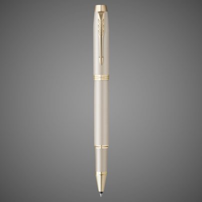 Ручка роллер Parker IM Professionals Monochrome Champagne, стержень:F, цвет чернил: black, в подарочной упаковке., Покрытия: PVD-покрытие, лак, латунь, позолота, сталь