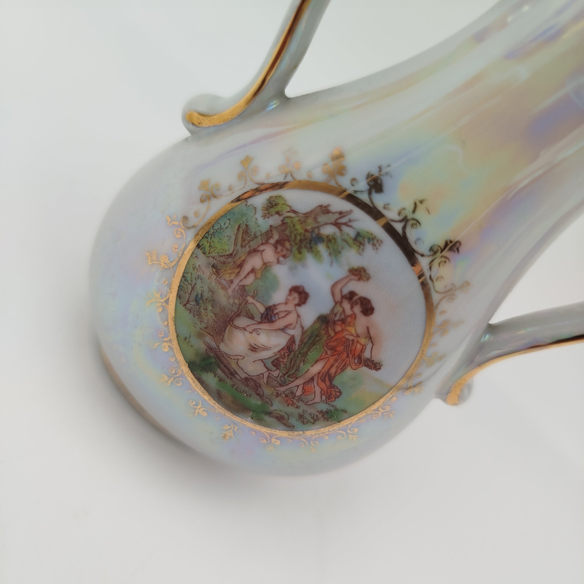 Вазочка миниаютирная "Мадонна", фарфор, деколь, люстр, золочение, Martinroda Friedrich Eger & Co. (PM), ГДР, 1960-1980 гг.