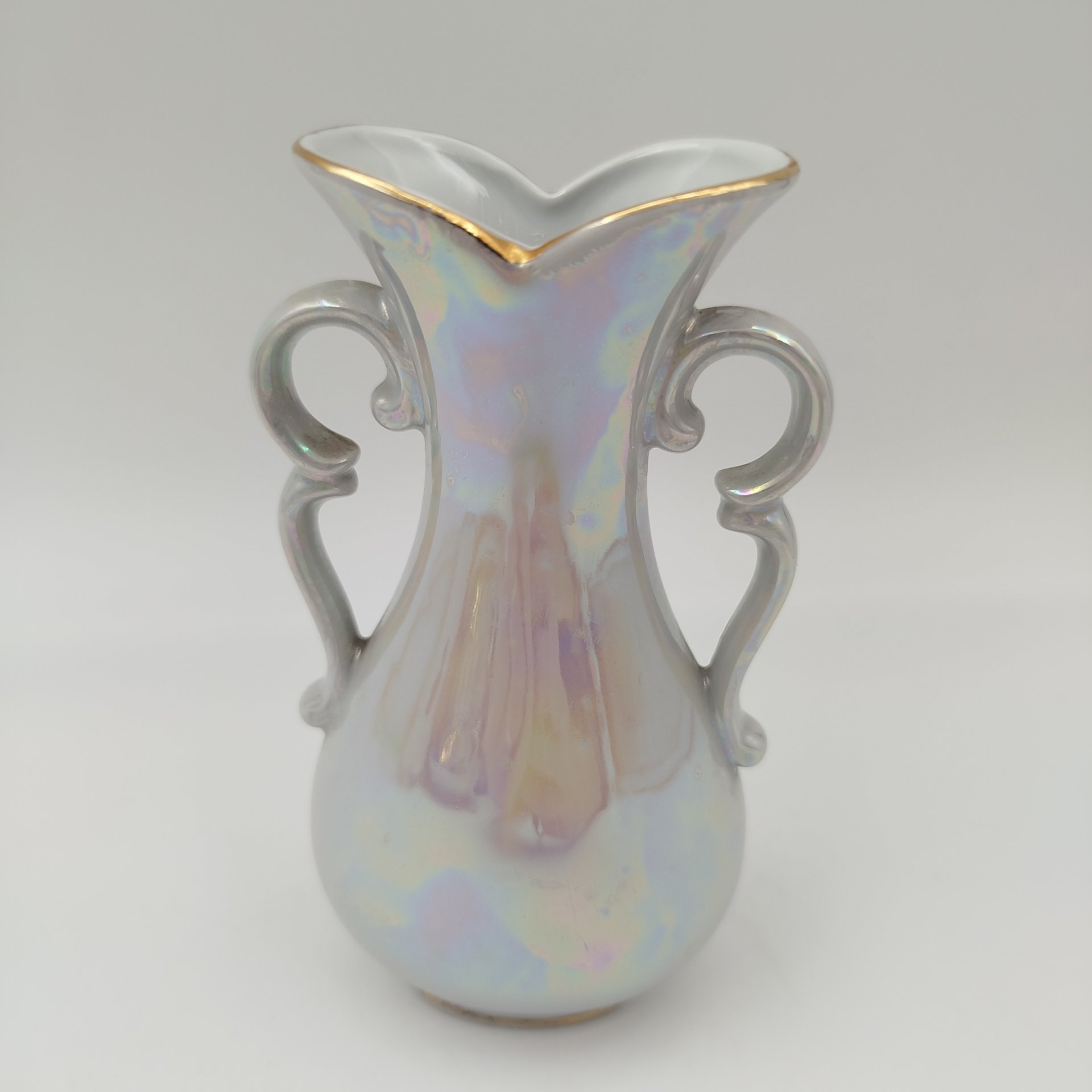 Вазочка миниаютирная "Мадонна", фарфор, деколь, люстр, золочение, Martinroda Friedrich Eger & Co. (PM), ГДР, 1960-1980 гг.