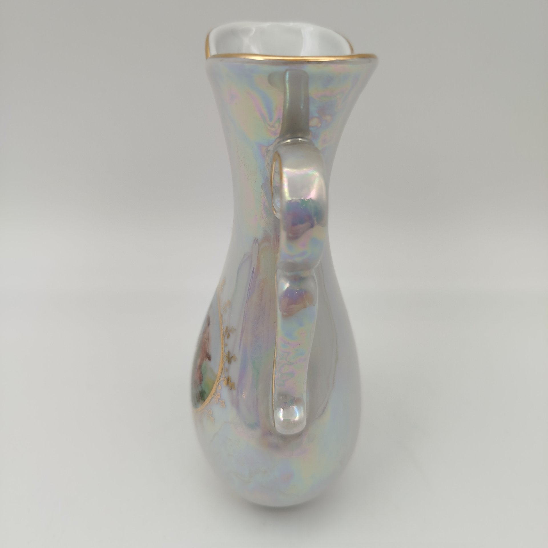 Вазочка миниаютирная "Мадонна", фарфор, деколь, люстр, золочение, Martinroda Friedrich Eger & Co. (PM), ГДР, 1960-1980 гг.