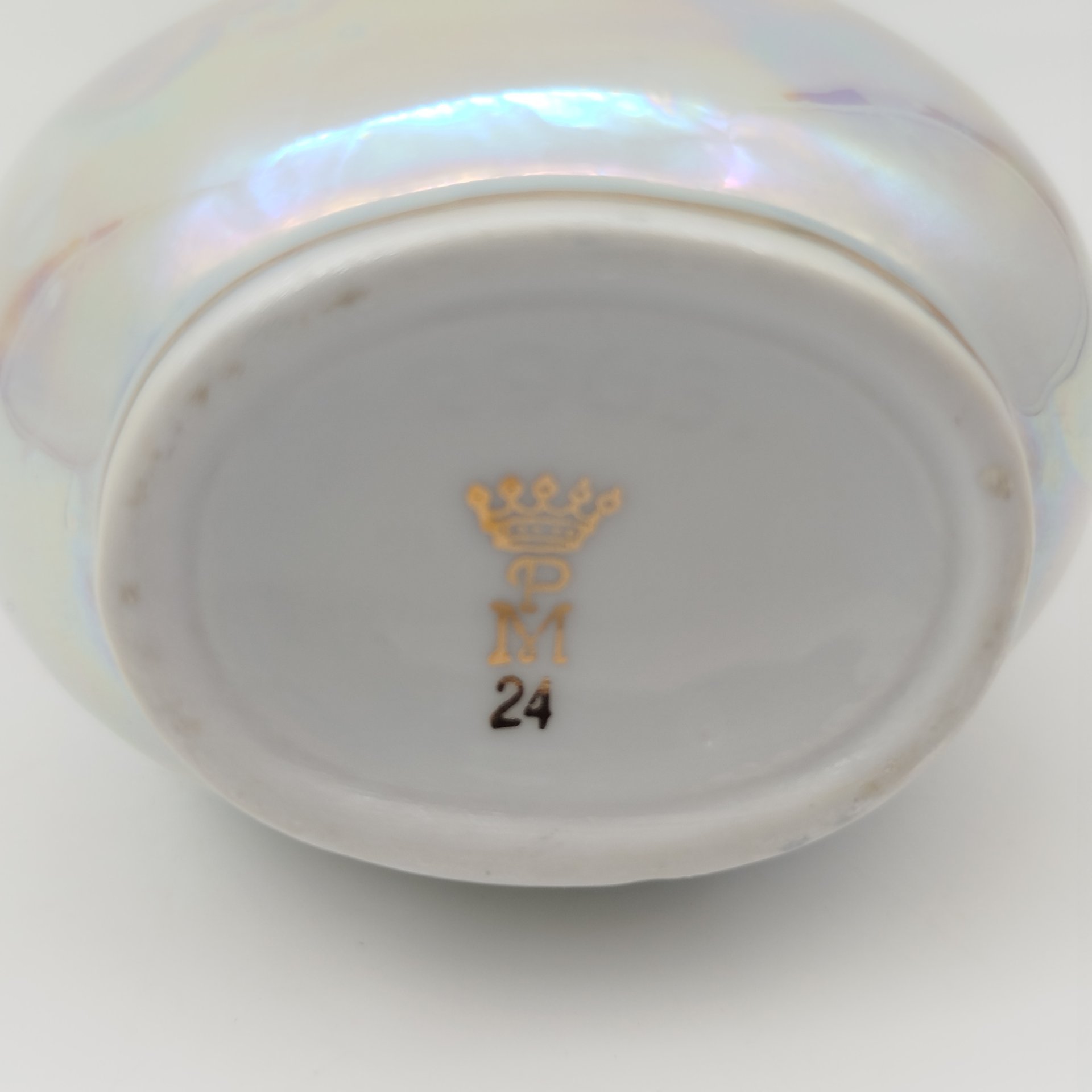 Вазочка миниаютирная "Мадонна", фарфор, деколь, люстр, золочение, Martinroda Friedrich Eger & Co. (PM), ГДР, 1960-1980 гг.