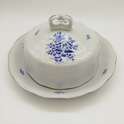Масленка, украшенная орнитологическим декором, Karolina (Фарфоровая мануфактура «Каролина»