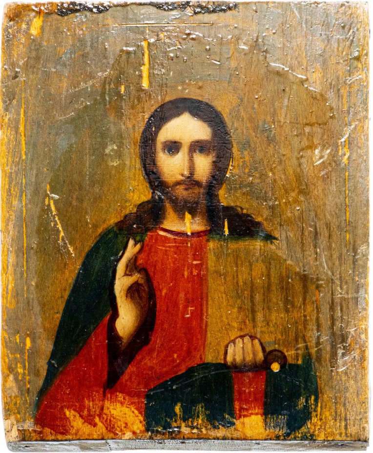 Икона "Спас Вседержитель", дерево, лак, Российская Империя, 1870-1900 гг.