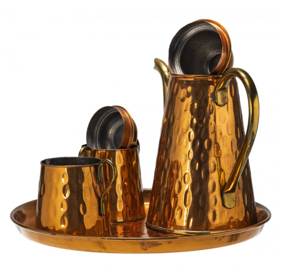 Сервиз кофейный (4 предмета), медь, Западная Европа, 1970-1990 гг.