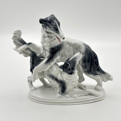 Статуэтка "Играющие борзые", фарфор, роспись, Германия, 1970-1990 гг.