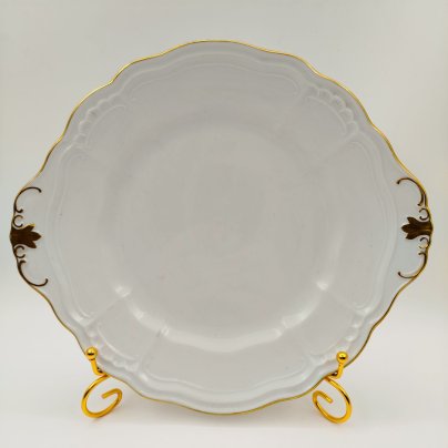 Блюдо с рельефным золоченым декором, фарфор, золочение, Retsch & Co., Wunsiedel, Германия, 1960-1980 гг.