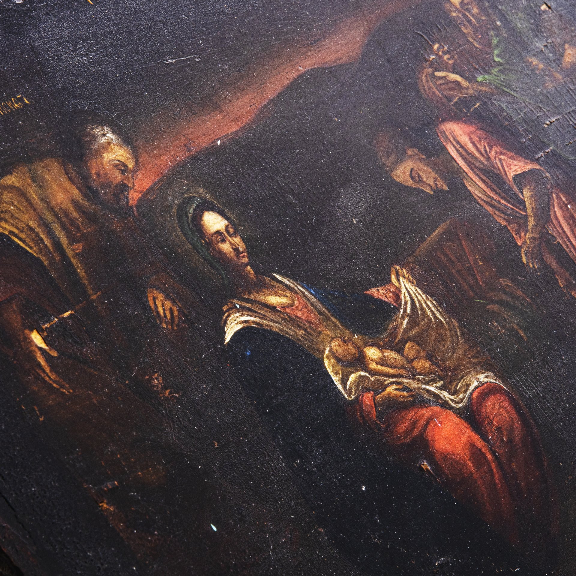 Икона "Рождество Христово", дерево, масло, Российская империя, 1850-1900 гг.
