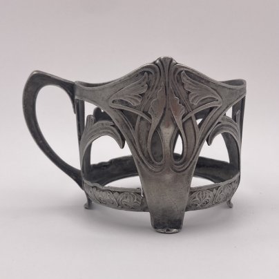 Подстаканник в стиле модерн, металл, серебрение, Württembergische Metallwarenfabrik (WMF), Германия, 1895-1903 гг.