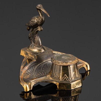 Чернильница с изображением аиста (символ Эльзаса) в стиле Ар-деко