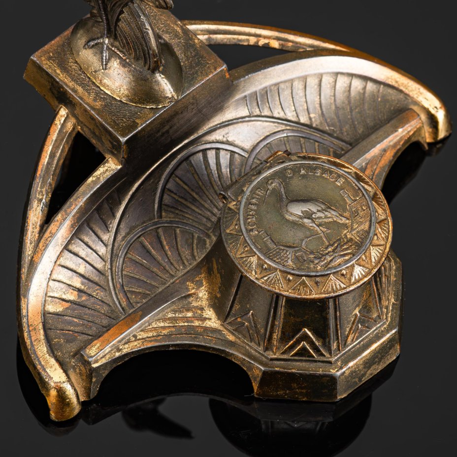 Чернильница с изображением аиста (символ Эльзаса) в стиле Ар-деко