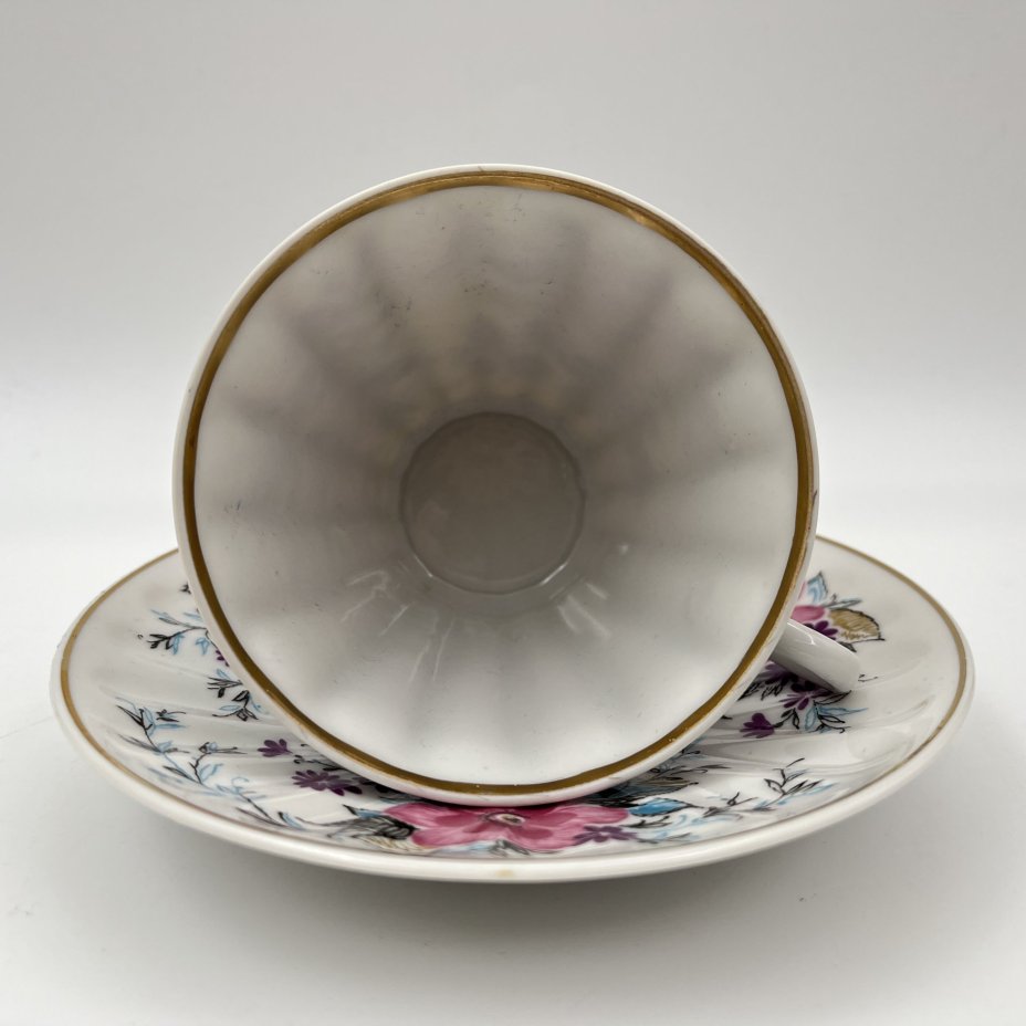 Чайная пара "Март", форма "Лучистая", автор формы Н.П. Славина, автор рисунка А.Н. Семенова