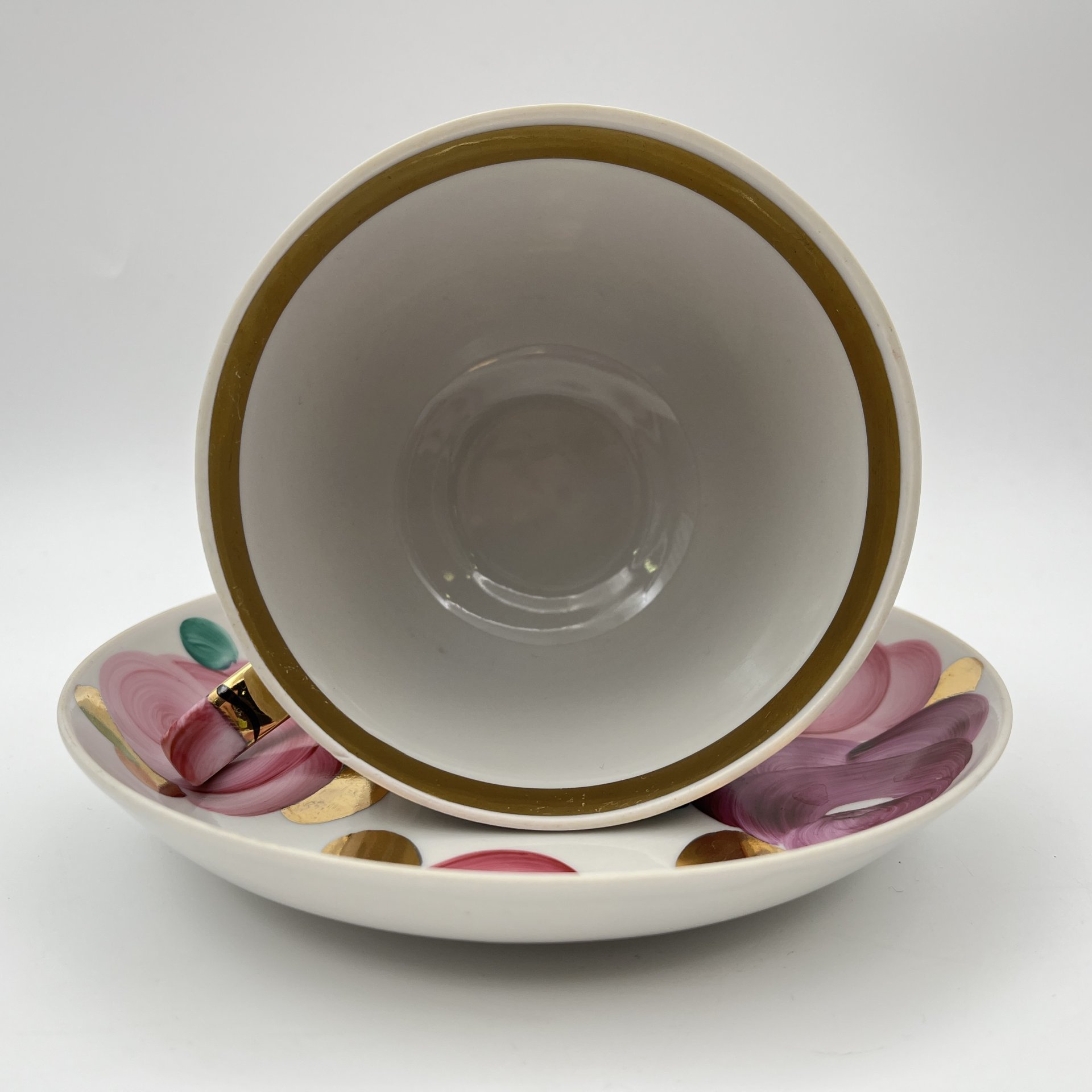 Пара чайная "Агашки" (большая), фарфор, роспись, золочение, Дулевский фарфоровый завод (Дулёво), СССР, 1968-1991 гг.