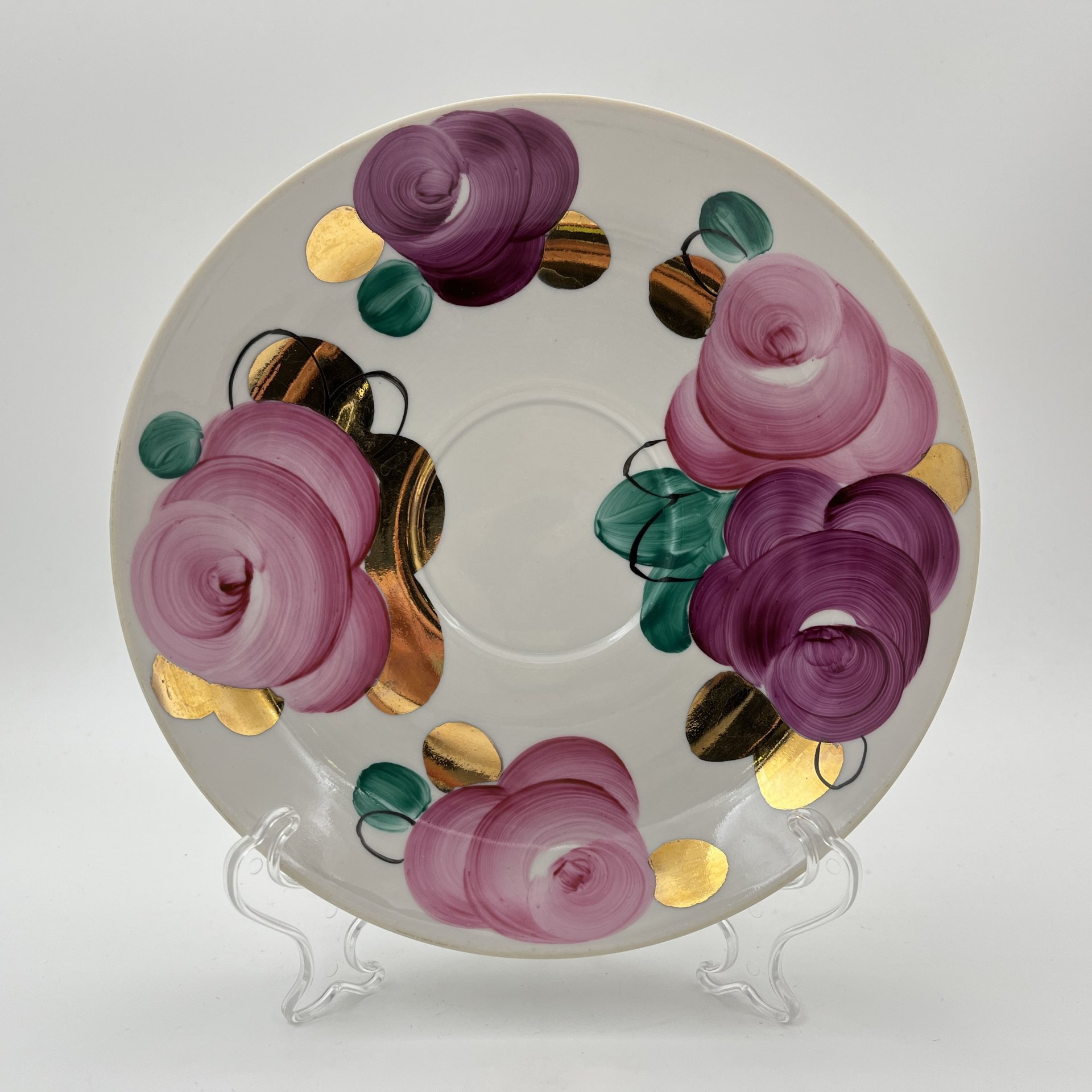 Пара чайная "Агашки" (большая), фарфор, роспись, золочение, Дулевский фарфоровый завод (Дулёво), СССР, 1968-1991 гг.