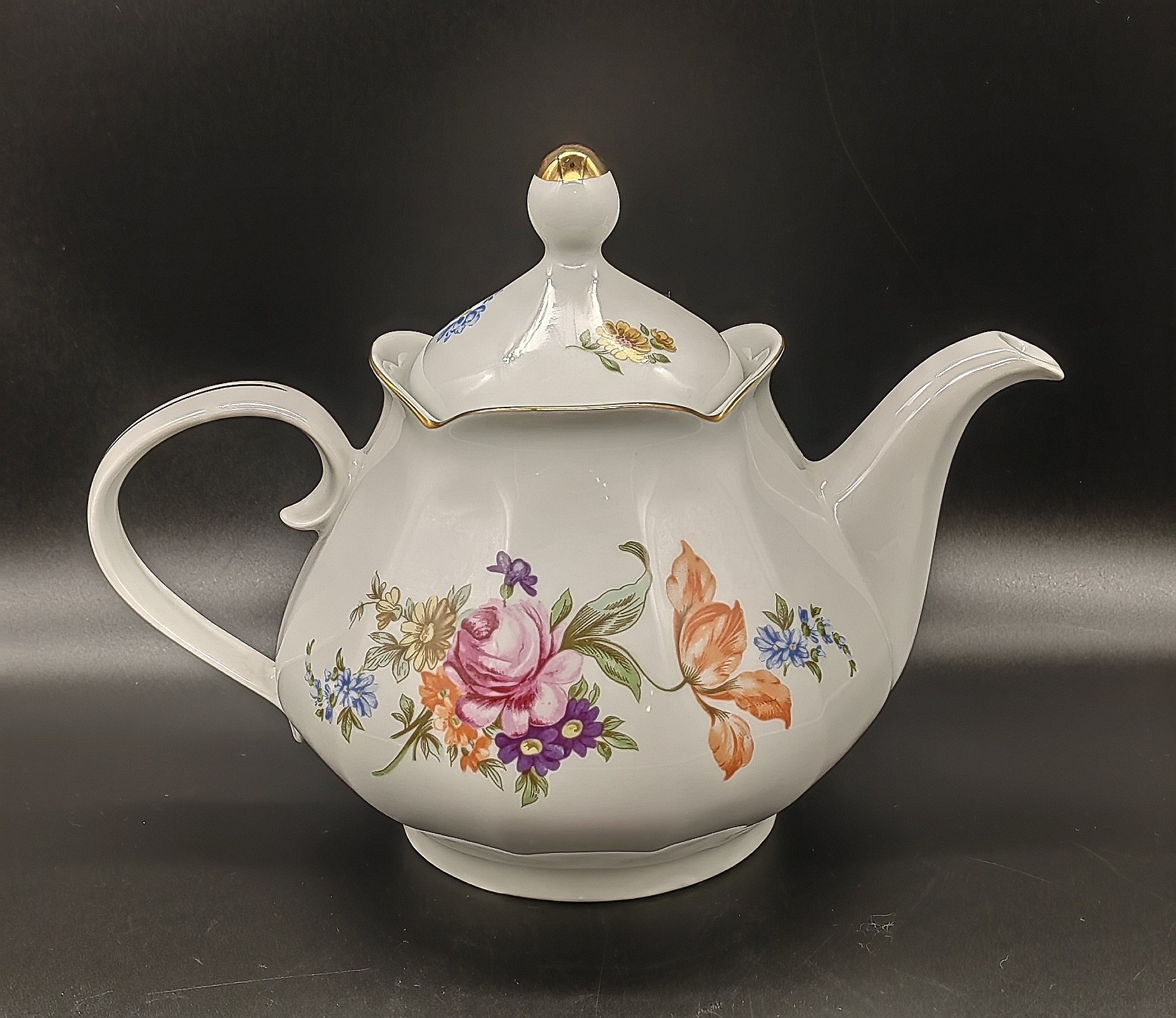 Чайник заварочный с рисунком "Мейсенский букет", Graf Von Henneberg Porzellan
