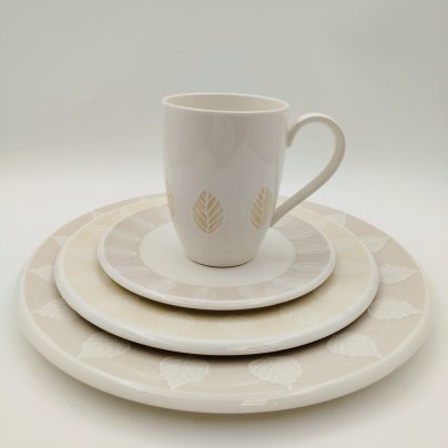 Набор на 1 персону (чашка, блюдце, десертная и столовая тарелки) серия "Metropolitan Collection" с декором "City Park", фарфор, Villeroy & Boch, Германия, 2010-2020 гг.