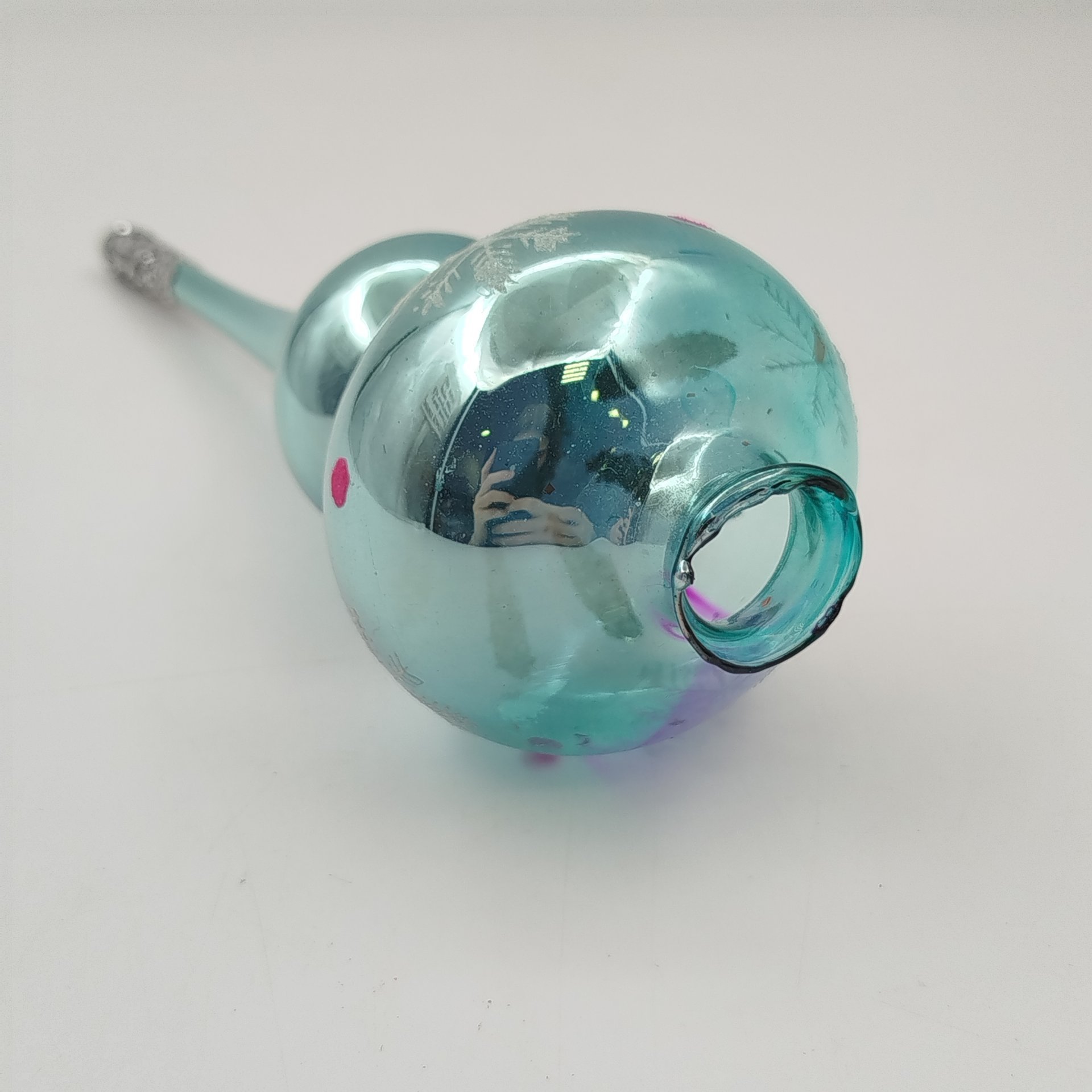 Игрушка елочная "Пика" (навершие/наконечник на елку), стекло, роспись, СССР, 1980-1990 гг.