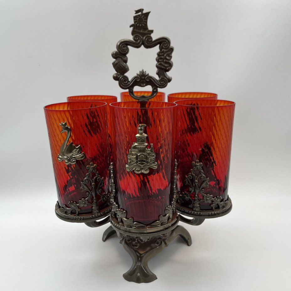 Набор стаканов на подставке "Сказка о царе Салтане" ("Сказки А.С. Пушкина") на 6 персон