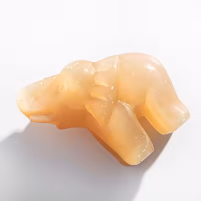 Статуэтка из камня "Слон", кошачий глаз, резьба, СССР, 1970-1990 гг.