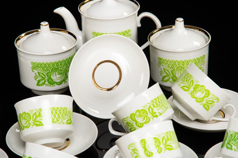 Сервиз чайный на 12 персон (29 предметов в подборе), Дулевский фарфоровый завод (Дулёво)