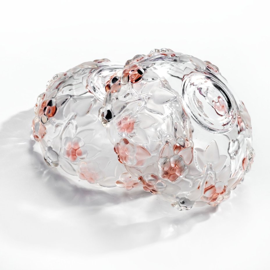 Набор из 2 конфетниц с цветочным декором и фигурным бортом, Walther Glas