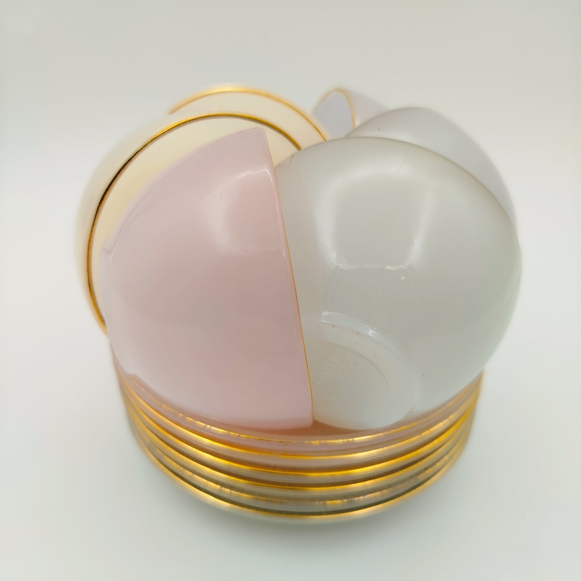 Набор кофейных пар на 6 персон "Opale", стекло, пресс, золочение, Arcopal, Франция, 1980-1990 гг.