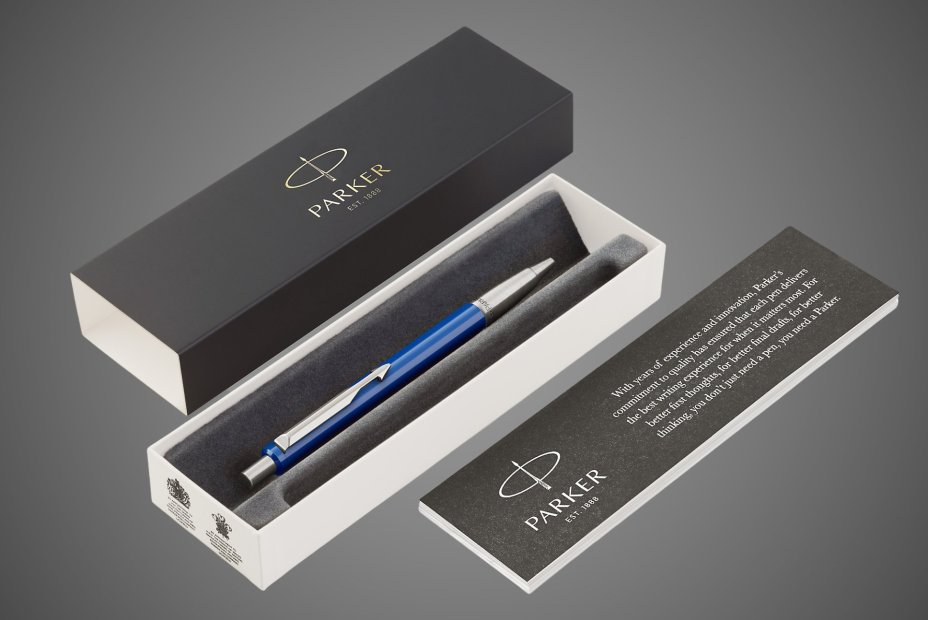 Шариковая ручка Parker Vector Standard K01, цвет: Blue, стержень: Mblue, Металлы: латунь, пластик, хром