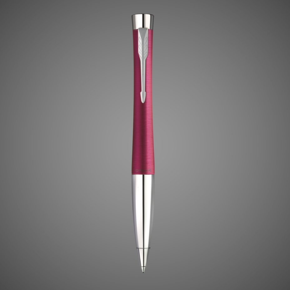 Шариковая ручка Parker Urban Vibrant Magenta CT, стержень: M, цвет чернил: blue, в подарочной упаковке., Лаки и смолы: лак, латунь, нержавеющая сталь, хром