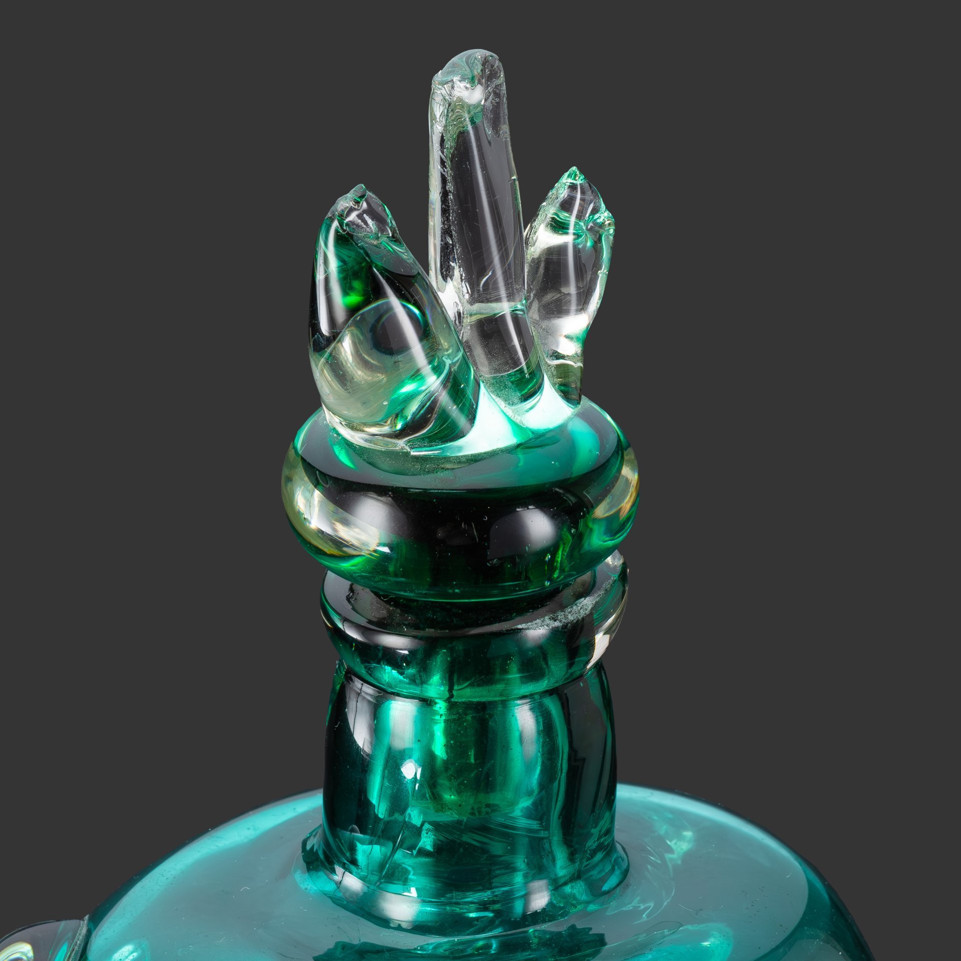 Штоф (графин) и 6 стопок, стекло, гутная техника, Львовская керамико-скульптурная фабрика (ЛКСФ), СССР, 1960-1980 гг.