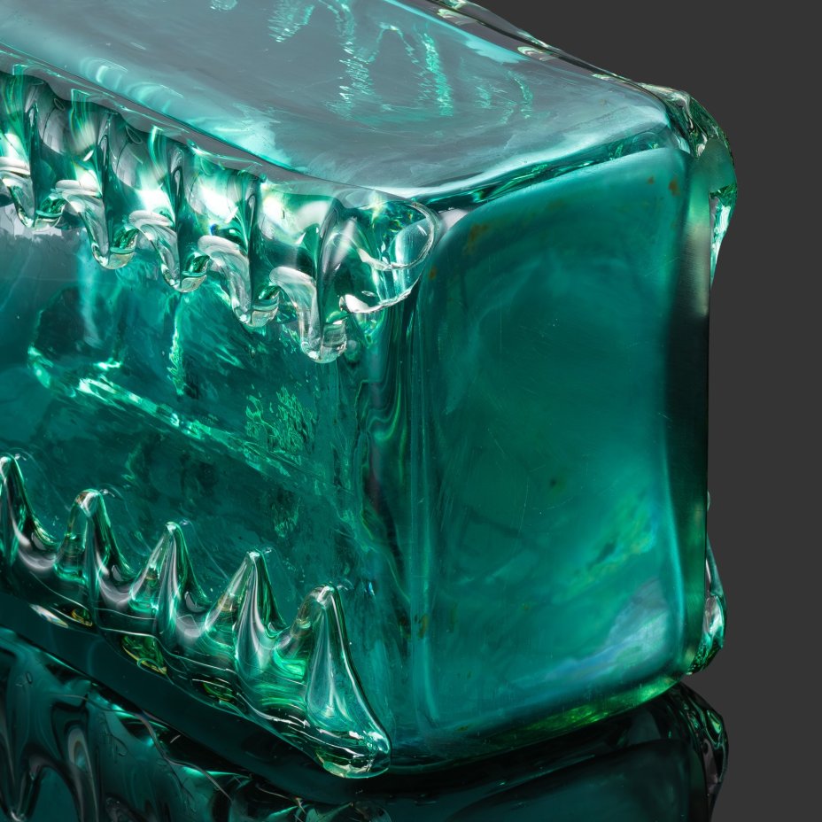 Штоф (графин) и 6 стопок, стекло, гутная техника, Львовская керамико-скульптурная фабрика (ЛКСФ), СССР, 1960-1980 гг.