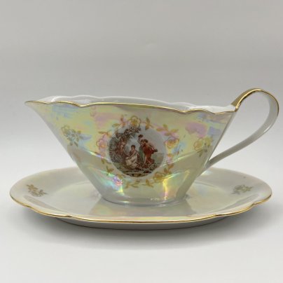 Соусник "Мадонна", фарфор, деколь, люстр, золочение, Kahla, ГДР, 1960-1990 гг.