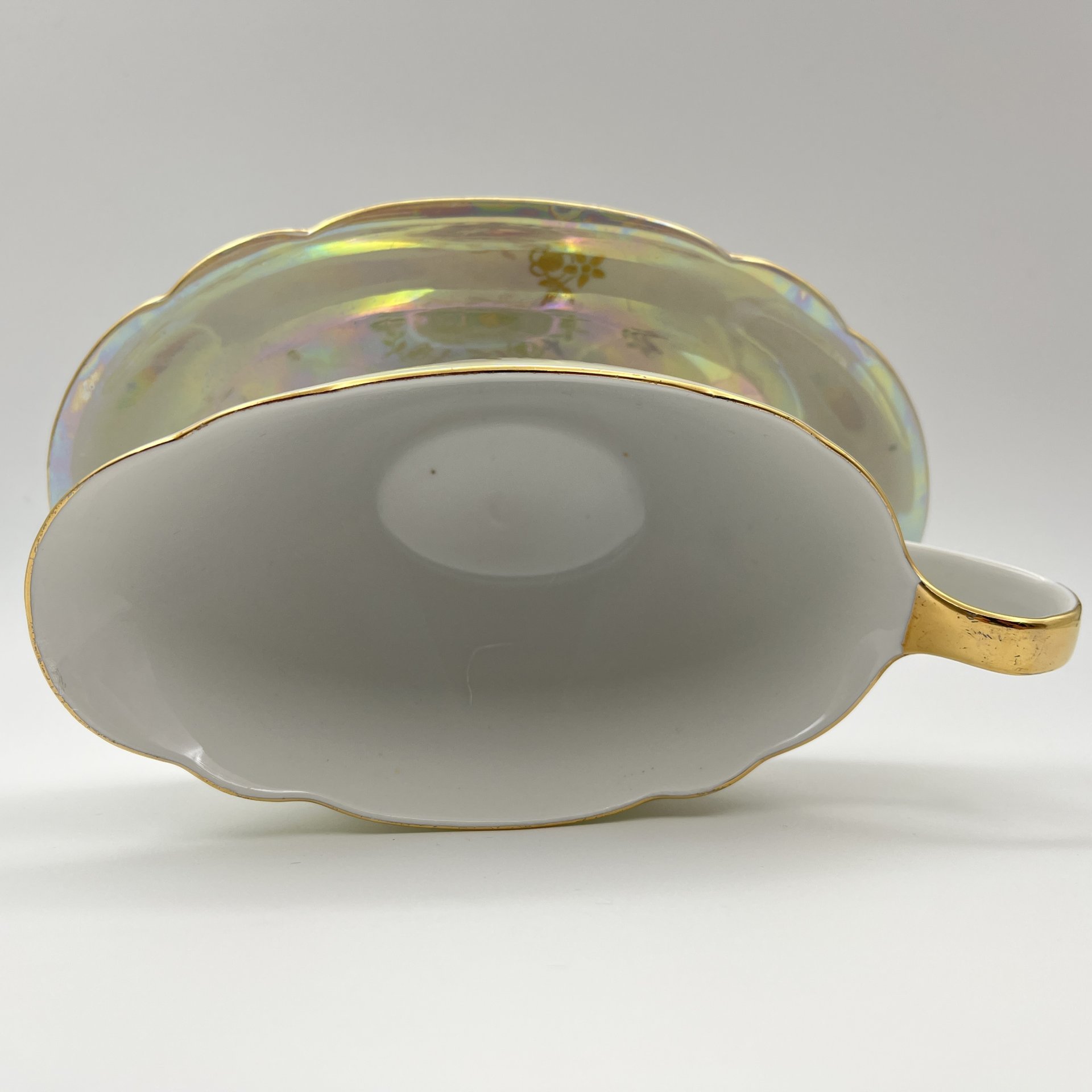 Соусник "Мадонна", фарфор, деколь, люстр, золочение, Kahla, ГДР, 1960-1990 гг.