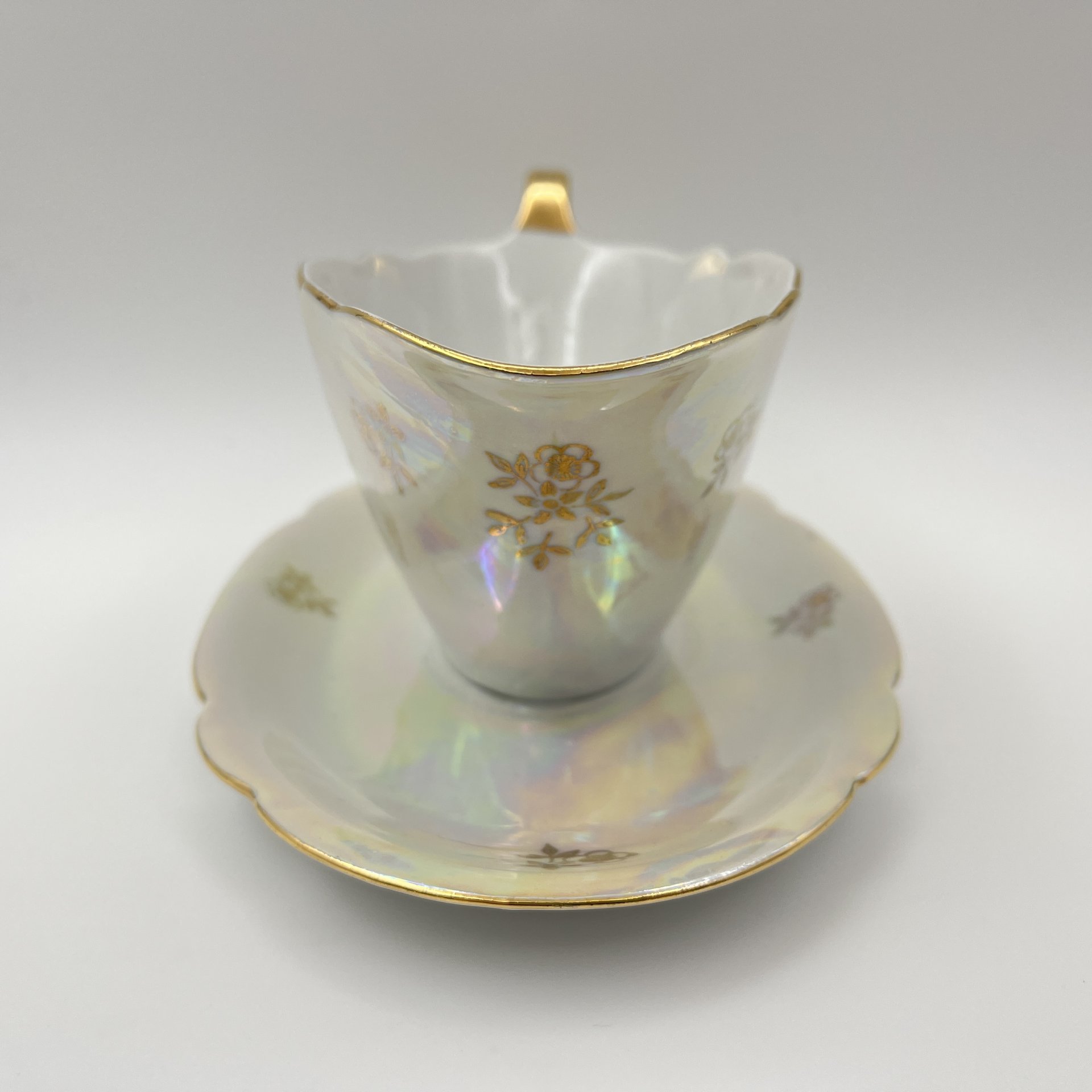 Соусник "Мадонна", фарфор, деколь, люстр, золочение, Kahla, ГДР, 1960-1990 гг.