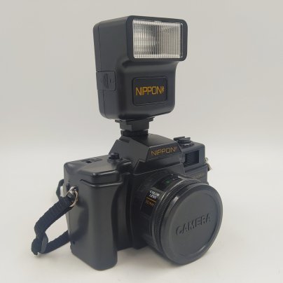 Фотоаппарат плёночный Nippon AR 4392F со вспышкой, пластик, стекло, Япония, 1990-1999 гг.