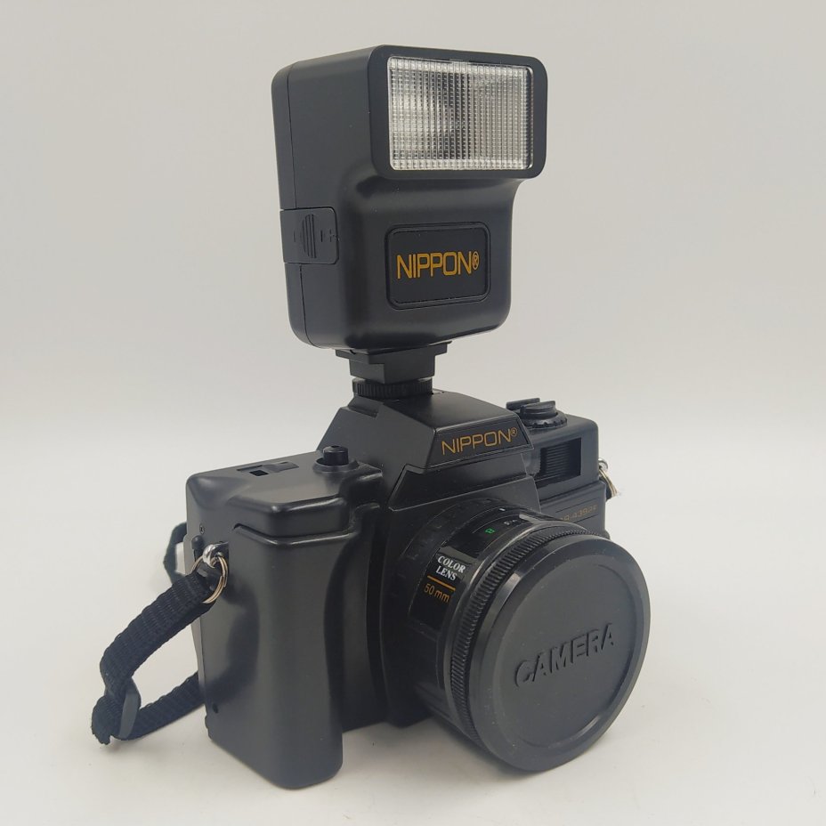 Фотоаппарат плёночный Nippon AR 4392F со вспышкой, пластик, стекло, Япония, 1990-1999 гг.