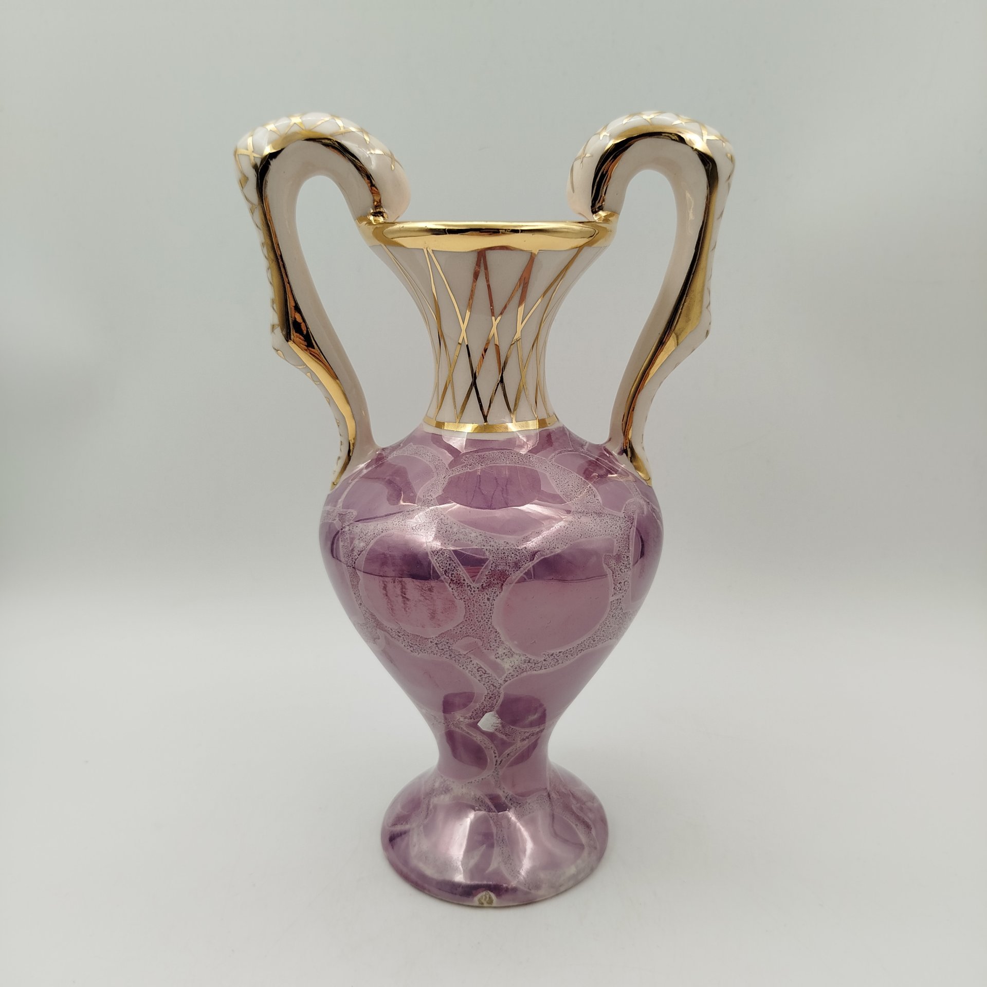 Ваза в форме амфоры, Laeken, керамика, золочение, люстр, Бельгия, 1940-1970 гг.