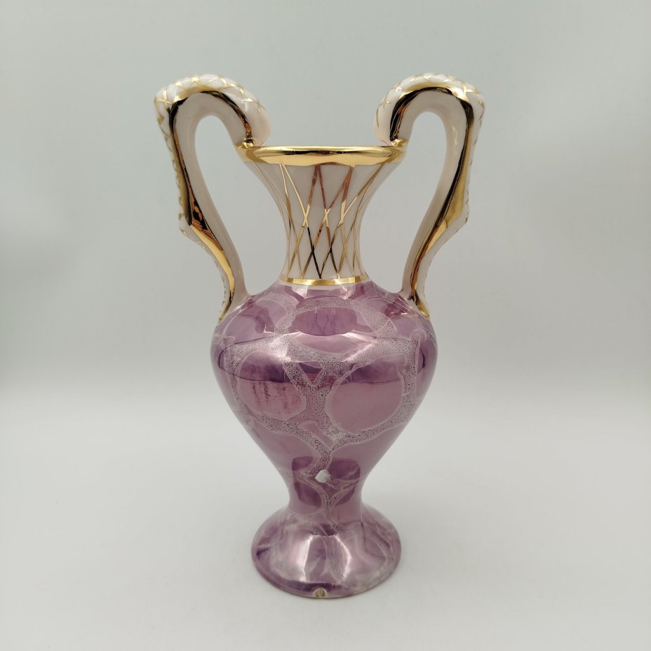 Ваза в форме амфоры, Laeken, керамика, золочение, люстр, Бельгия, 1940-1970 гг.