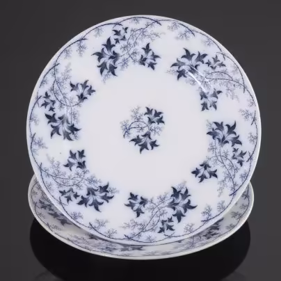 Пара тарелок с цветочным декором, фаянс, деколь, Villeroy & Boch, Германия, 1874-1909 гг., Villeroy & Boch