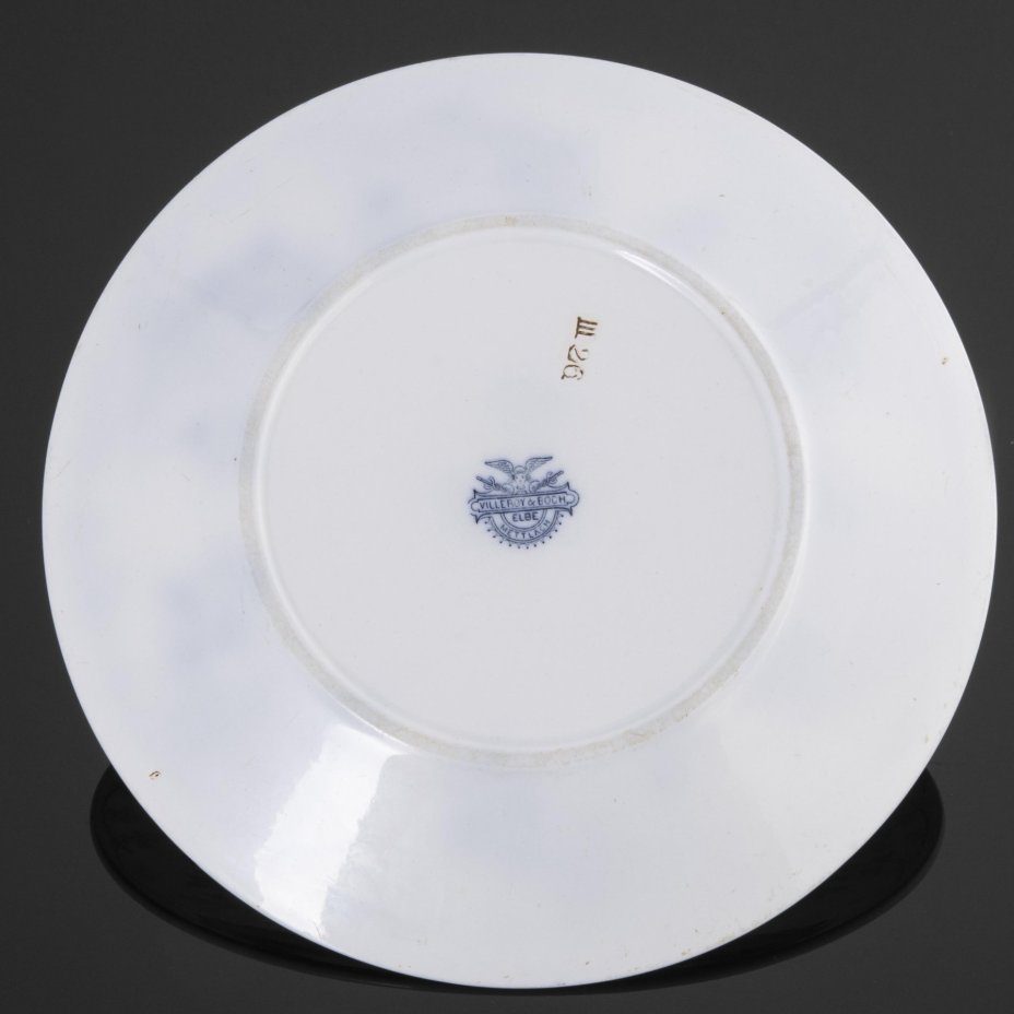 Пара тарелок с цветочным декором, фаянс, деколь, Villeroy & Boch, Германия, 1874-1909 гг., Villeroy & Boch